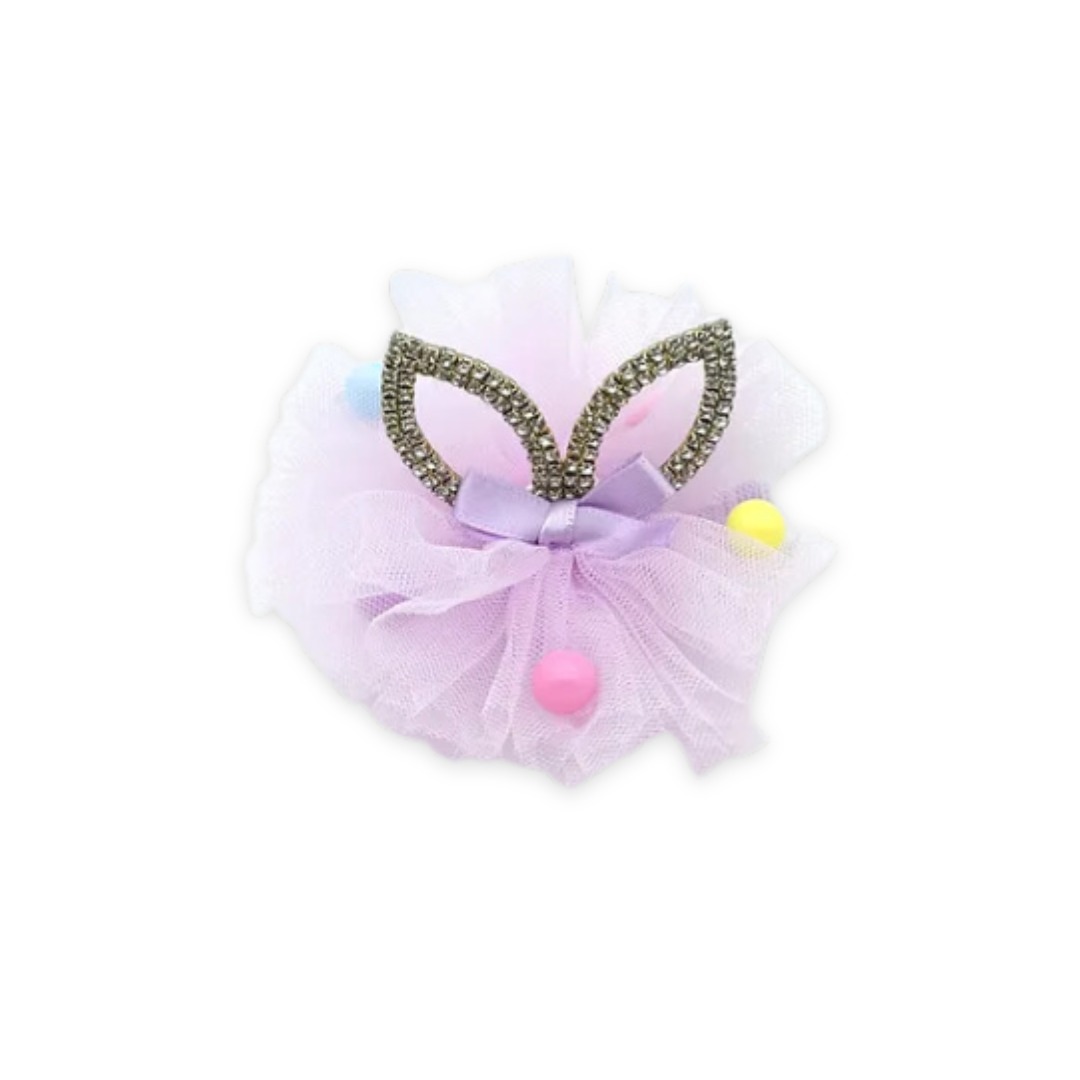 SILVER HAIR CLIP LAVENDER image 0