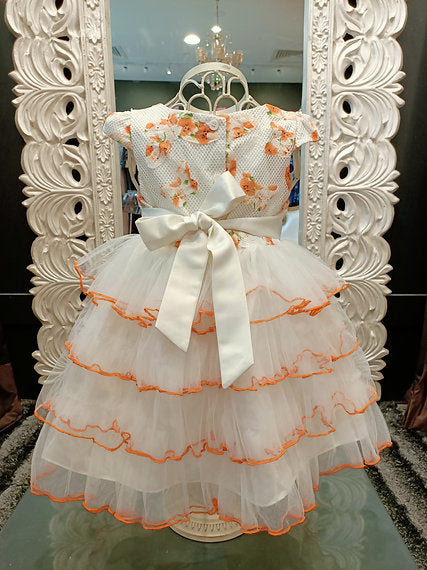INDIA WHITE/ORANGE DRESS image 2