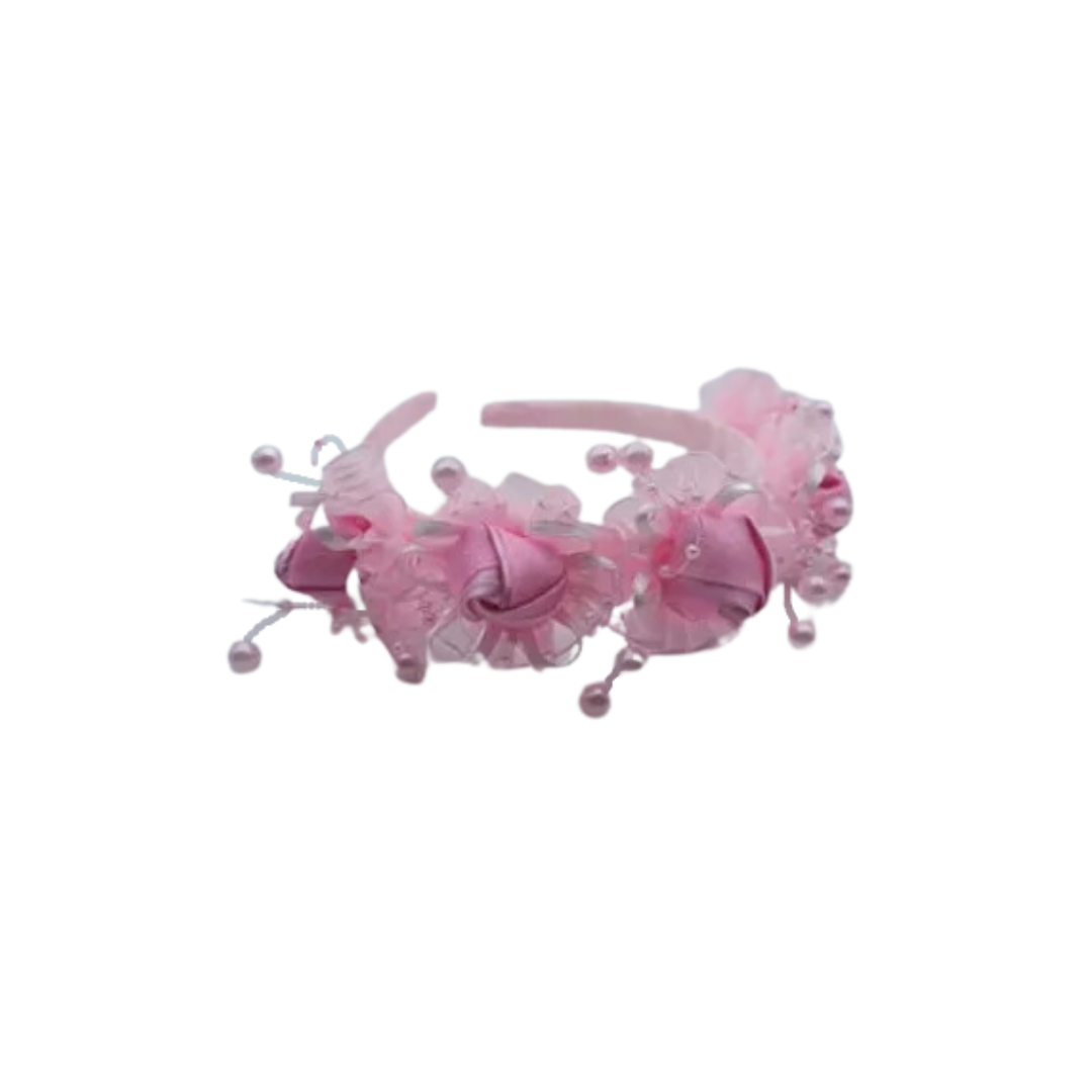 PINK FLORAL KIDS HEADBAND image 1
