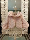 FUR SHRUG DUSTY PINK WITH BROOCH image 0