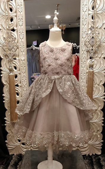 KRISTINA HIGH-LOW BEIGE DRESS image 0