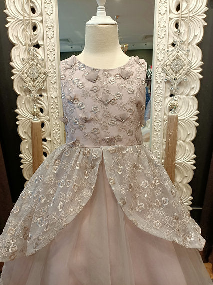 KRISTINA HIGH-LOW BEIGE DRESS image 1