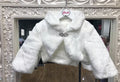 WHITE FUR SHRUG WITH BROOCH image 0