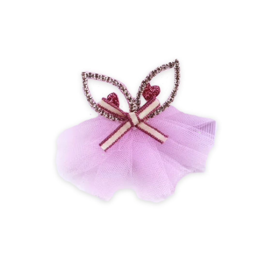 CAT EAR DIAMANTE HAIR CLIP LAVENDER image 0