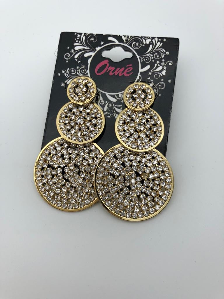LUNA CIRCLE CHANDELIER GOLD EARRINGS image 0