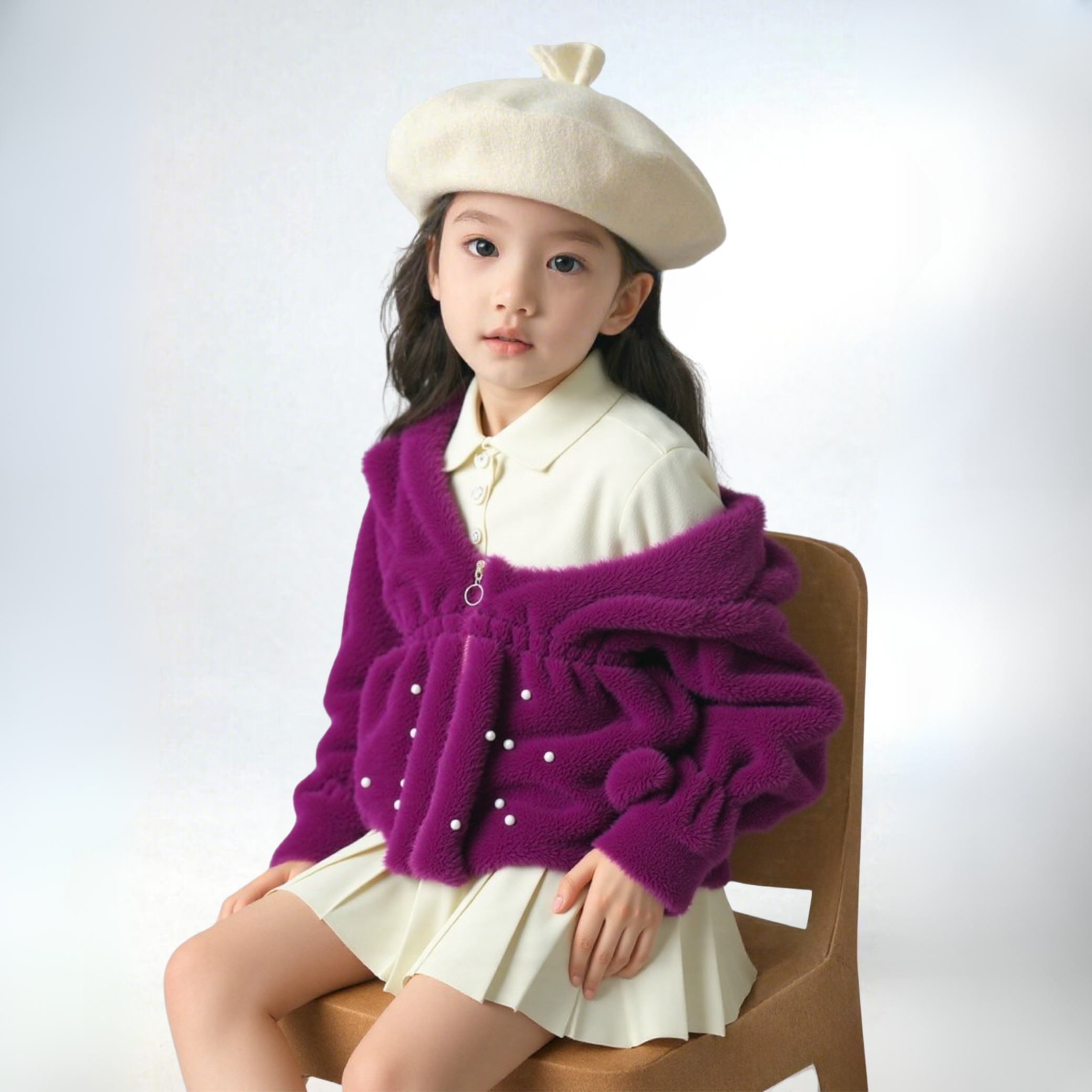 ELISA - PURPLE PLUSH FAUX FUR JACKET image 1