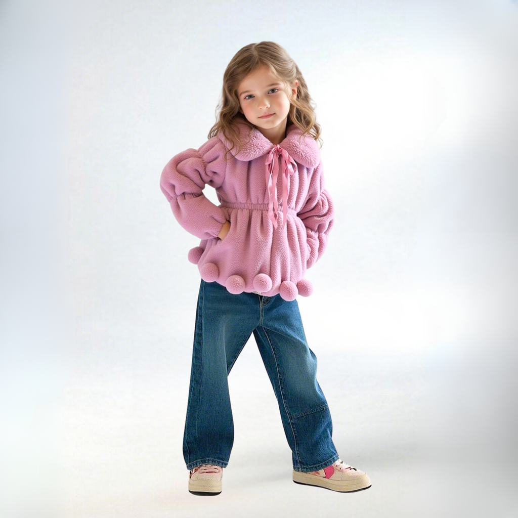RAVEN - PINK PLUSH FAUX FUR JACKET image 1