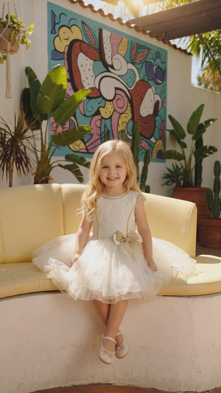 Millie Gold/White Tutu Dress