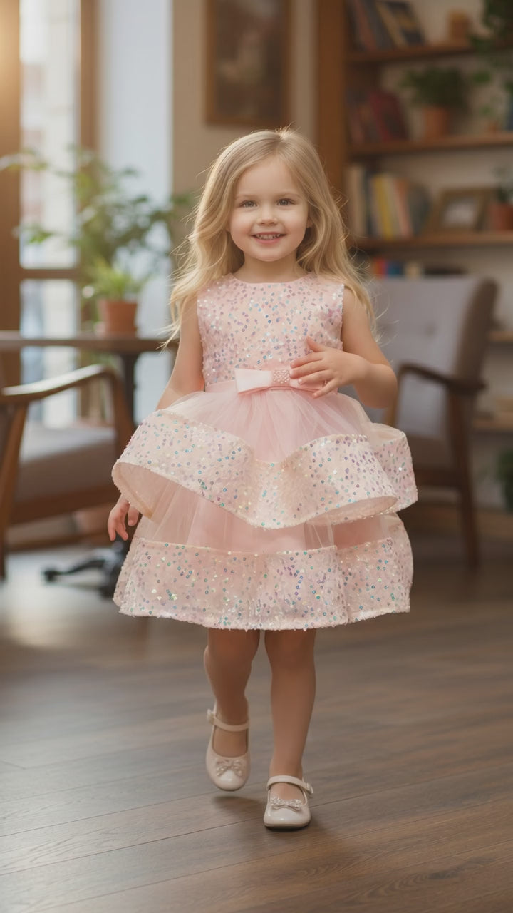 Nora Sequin Dress-Blush Pink